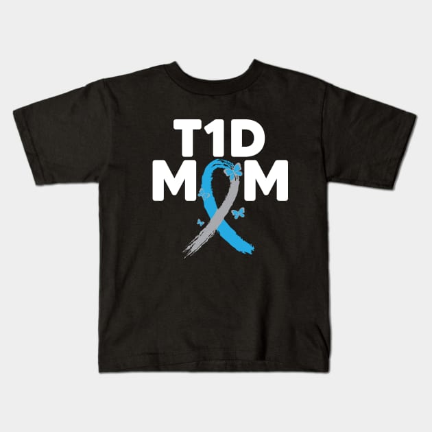 T1D mama her fight is my fight Type 1 Diabetes Awareness Kids T-Shirt by UNXart